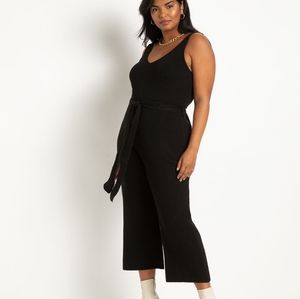 Eloquii sweater relaxed belted jumpsuit 14 16 14/16